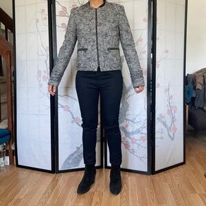 Banana Republic Black & White Zipped Blazer Jacket